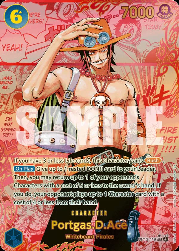 Portgas.D.Ace OP13-119 Official alternate printing 3