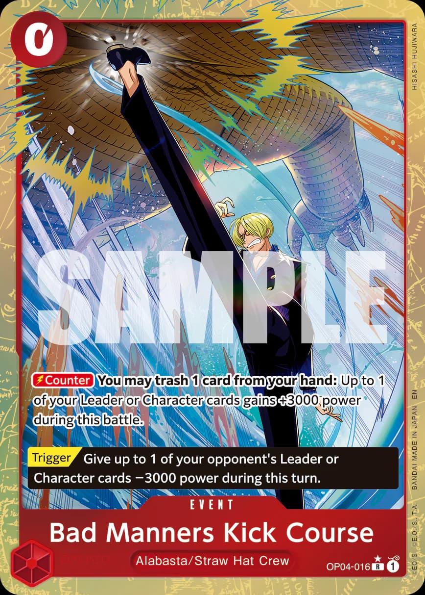 Bad Manners Kick Course OP04-016 Official alternate printing 1