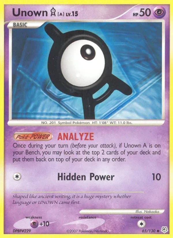 Unown A 65/130 from Diamond & Pearl