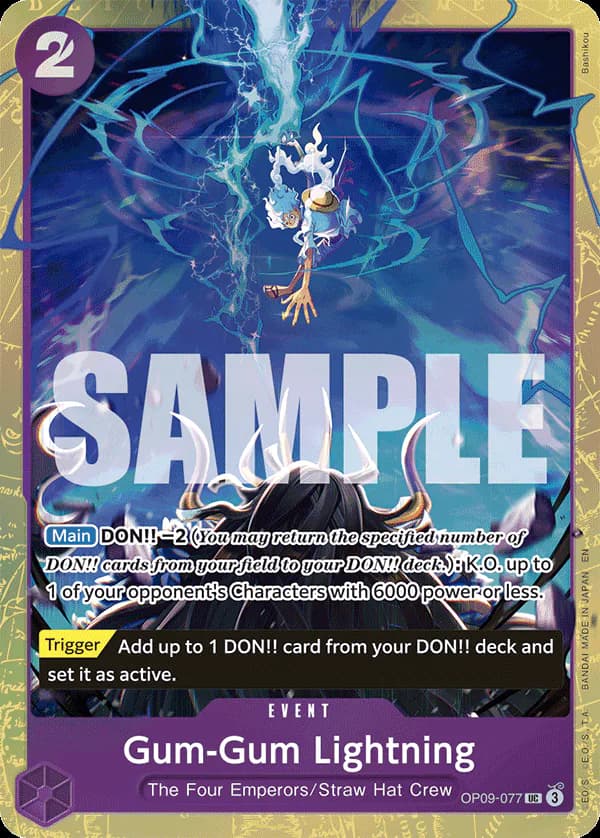 Gum-Gum Lightning OP09-077 Official alternate printing 2