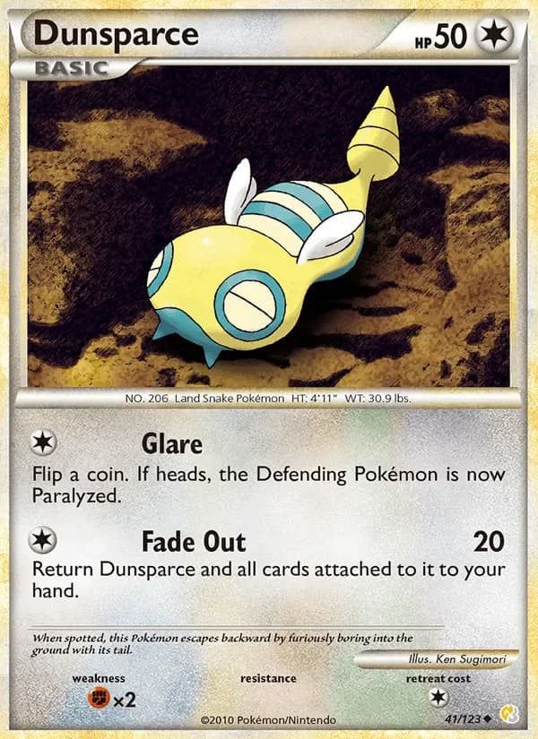 Dunsparce 41/123 from HeartGold & SoulSilver