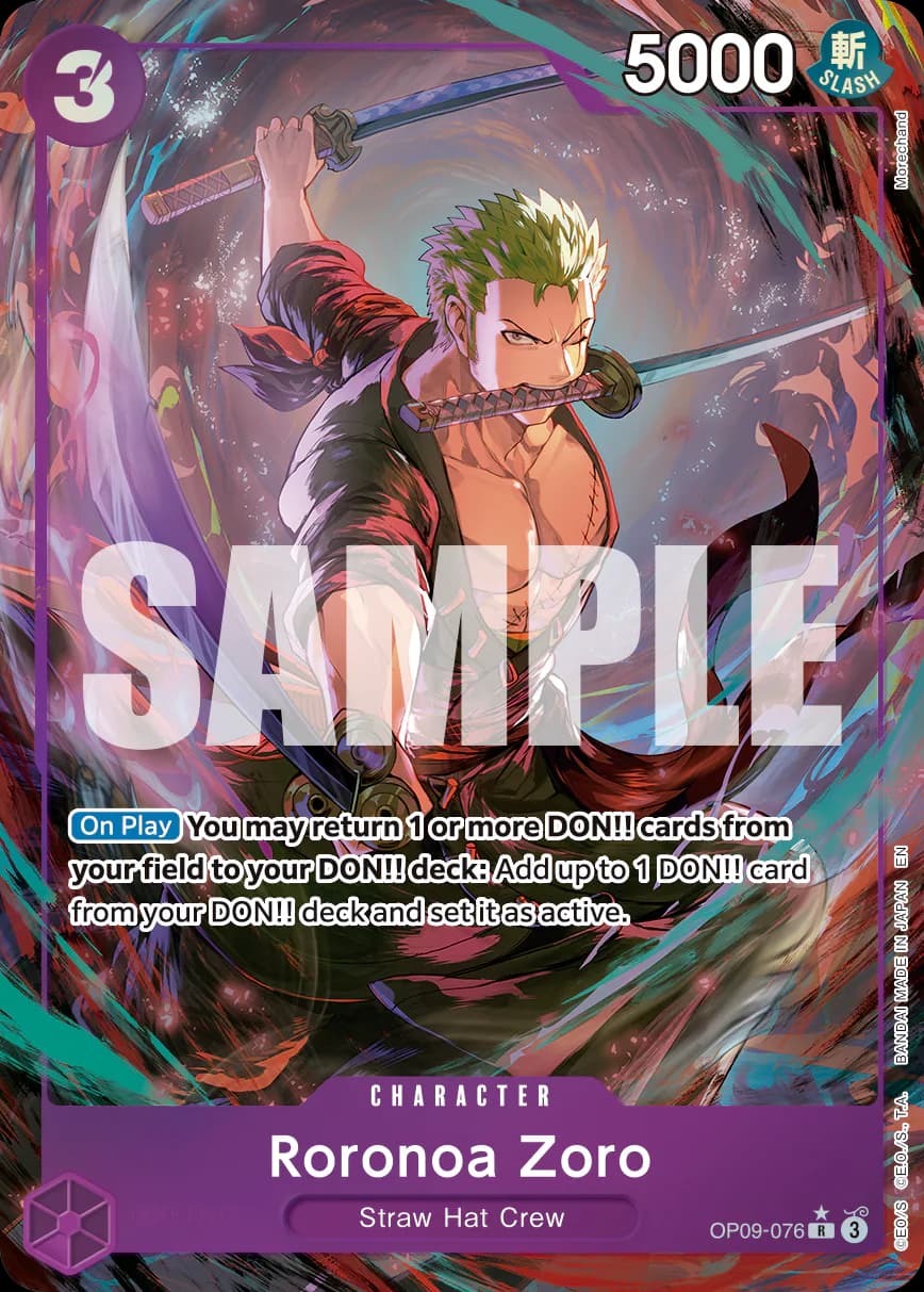 Roronoa Zoro OP09-076 Official alternate printing 2