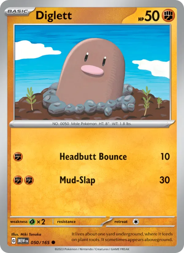 Diglett 050/165 from Pokemon 151