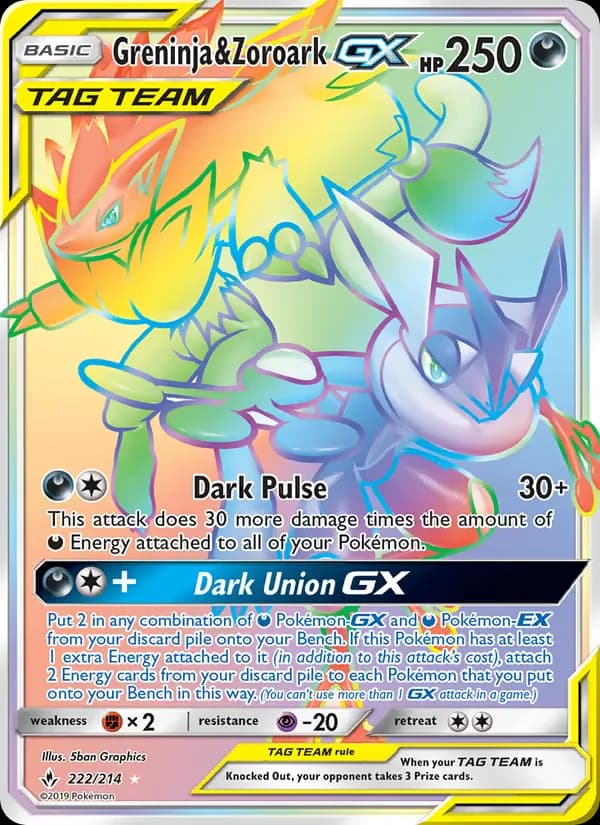 Greninja & Zoroark GX 222/214 from Unbroken Bonds