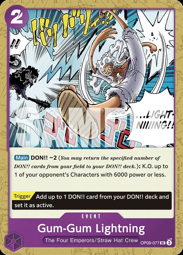 Gum-Gum Lightning OP09-077 Official alternate printing r1