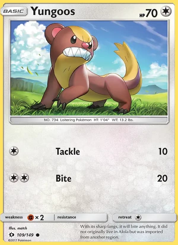 Yungoos 109/149 from Sun & Moon Base Set