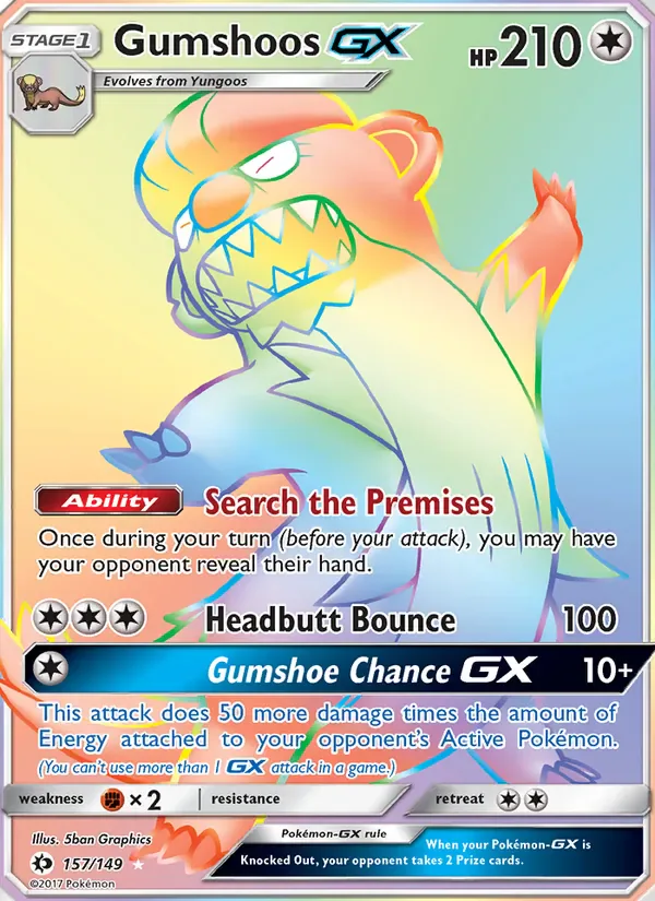 Gumshoos GX 157/149 from Sun & Moon Base Set
