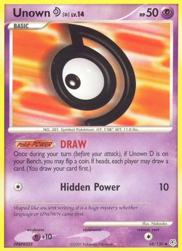 Unown D 68/130 from Diamond & Pearl