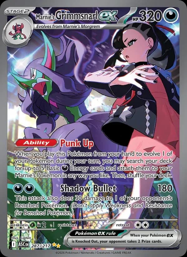 Marnie's Grimmsnarl ex 287/217 from Ascended Heroes