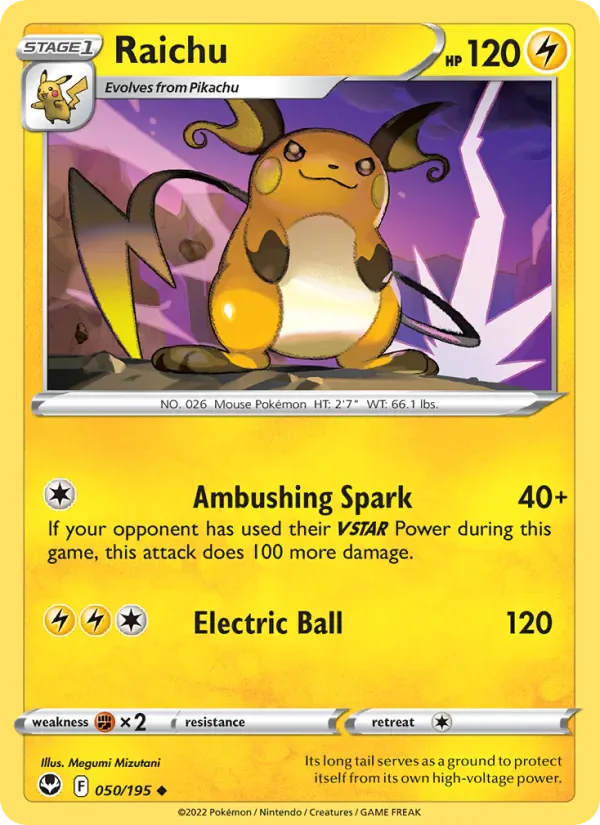 Raichu 050/195 from Silver Tempest