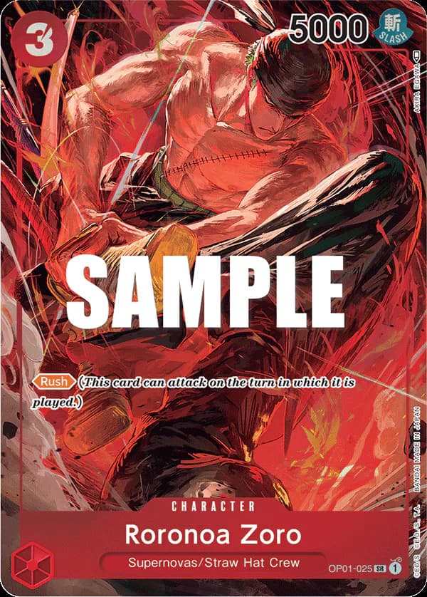 Roronoa Zoro OP01-025 Official alternate printing 1