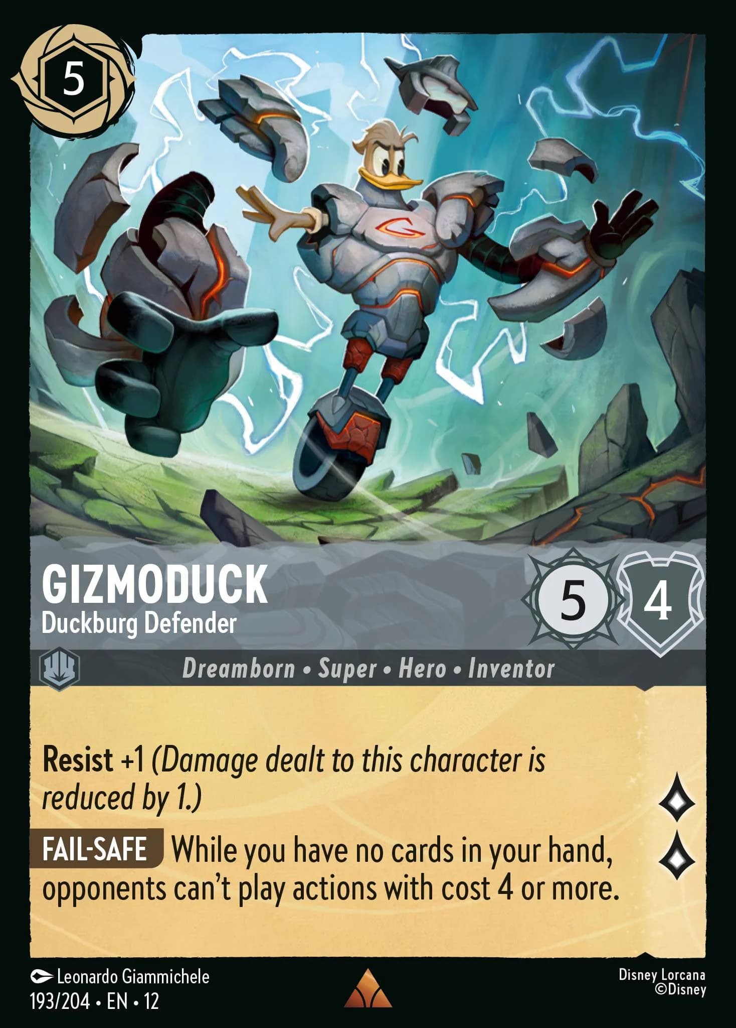 Gizmoduck - Duckburg Defender 193/204 from Wilds Unknown