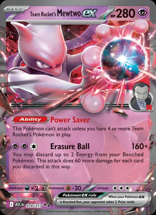 Team Rocket's Mewtwo ex 079/217 from Ascended Heroes
