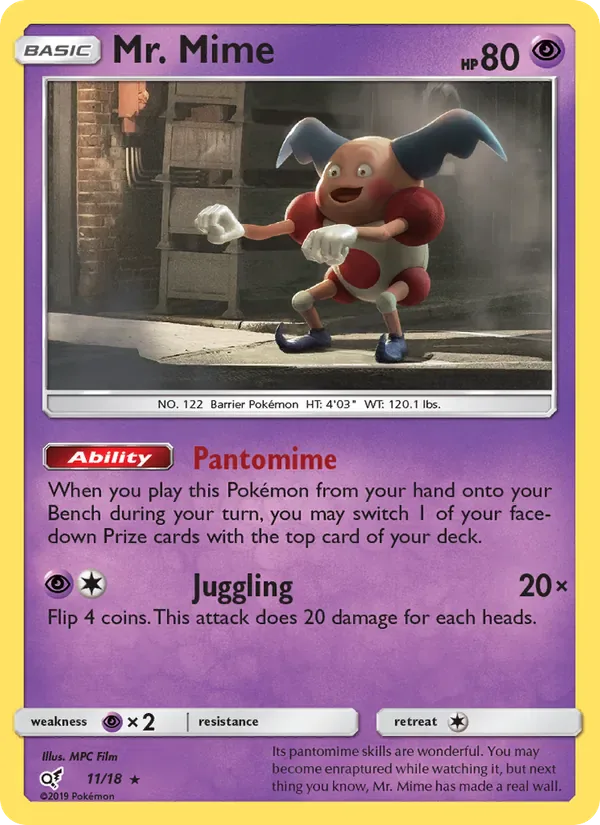 Mr. Mime 11/18 from Detective Pikachu