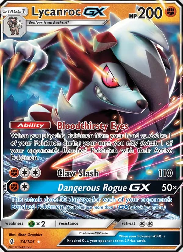 Lycanroc GX 74/145 from Guardians Rising