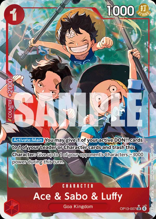 Ace & Sabo & Luffy OP13-007 Official alternate printing 1
