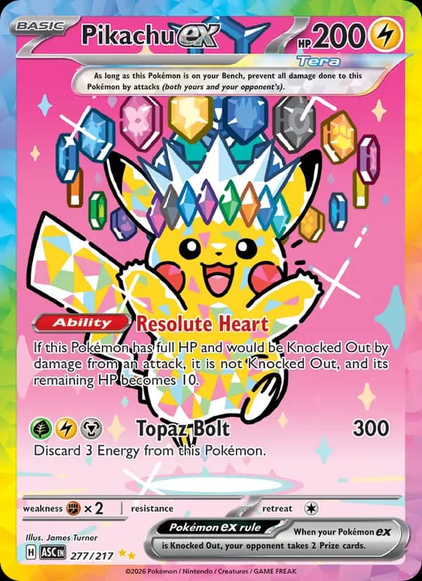 Pikachu ex 277/217 from Ascended Heroes