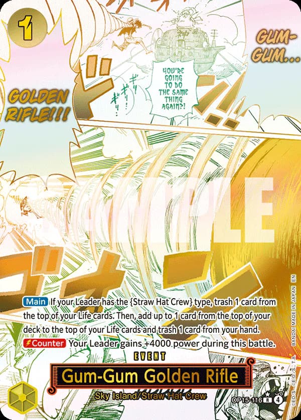 Gum-Gum Golden Rifle OP15-116 Official alternate printing 1