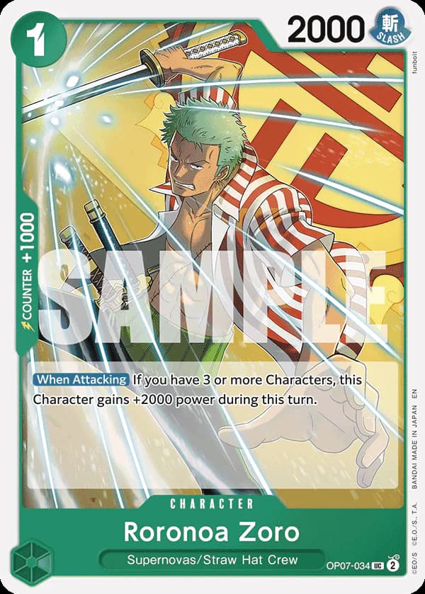 Roronoa Zoro OP07-034 Official alternate printing r1