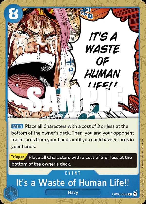 It's a Waste of Human Life!! OP05-058 Standard printing
