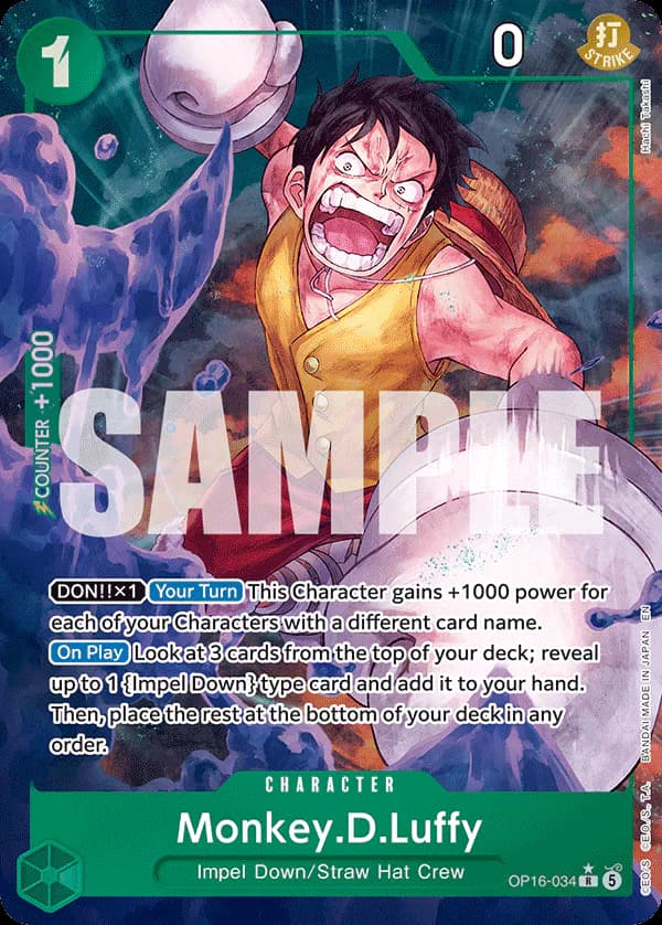 Monkey.D.Luffy OP16-034 Official alternate printing 1