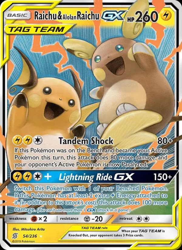 Raichu & Alolan Raichu GX 54/236 from Unified Minds