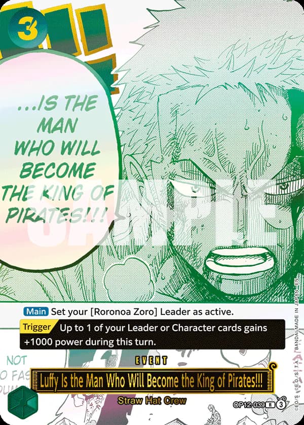 Luffy Is the Man Who Will Become the King of Pirates!!! OP12-039 Official alternate printing 1