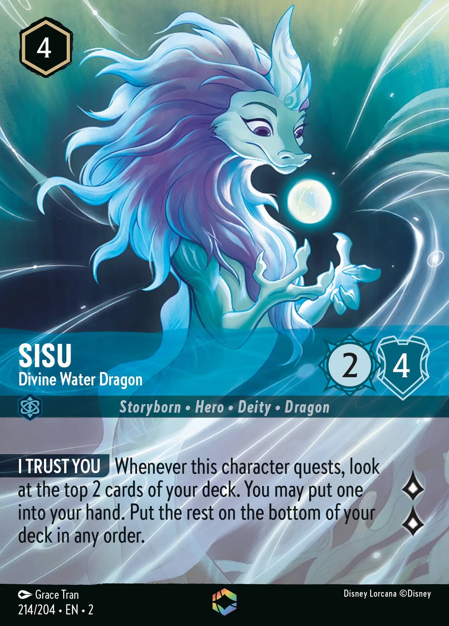 Sisu - Divine Water Dragon 214/204 from Rise of the Floodborn