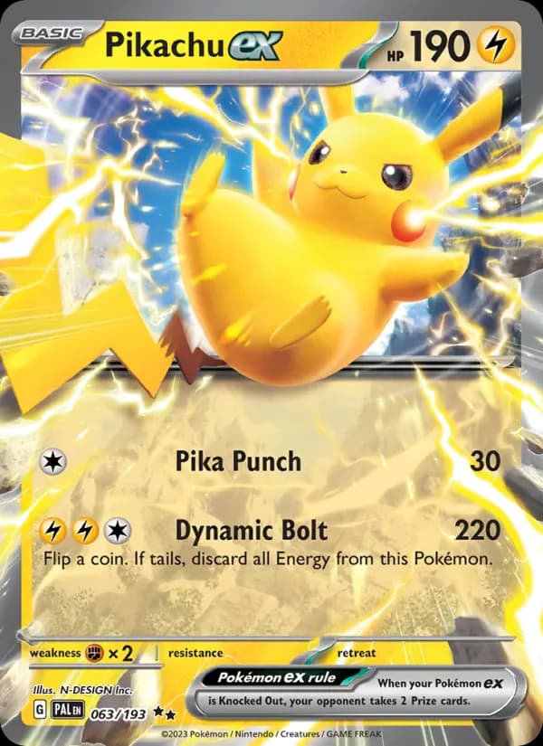 Pikachu ex 063/193 from Paldea Evolved