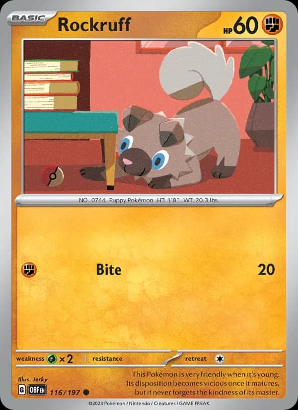 Rockruff 116/197 from Obsidian Flames