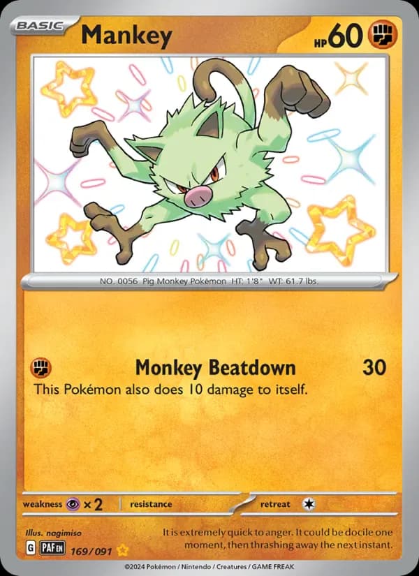 Mankey 169/91 from Paldean Fates