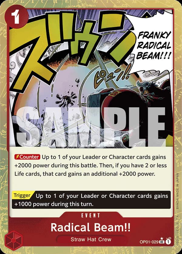 Radical Beam!! OP01-029 Official alternate printing 3
