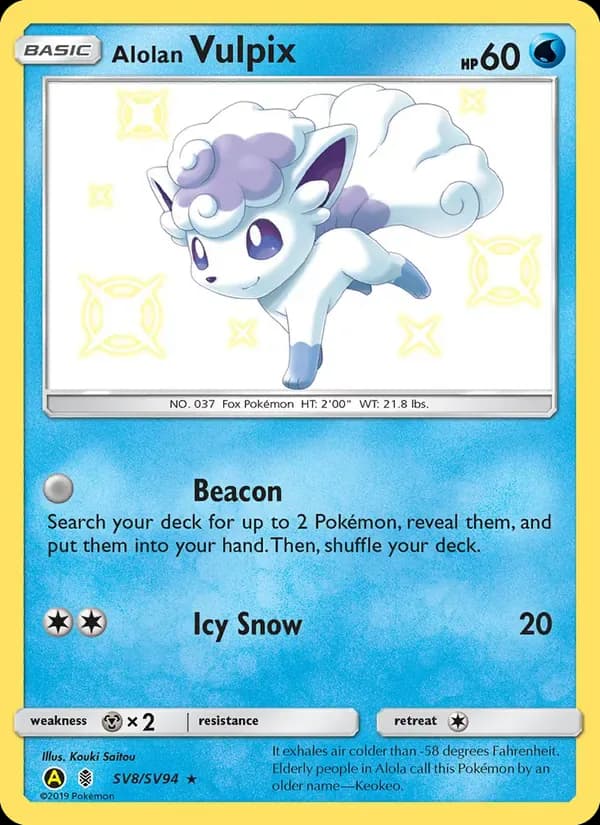 Alolan Vulpix SV8/SV94 from Hidden Fates