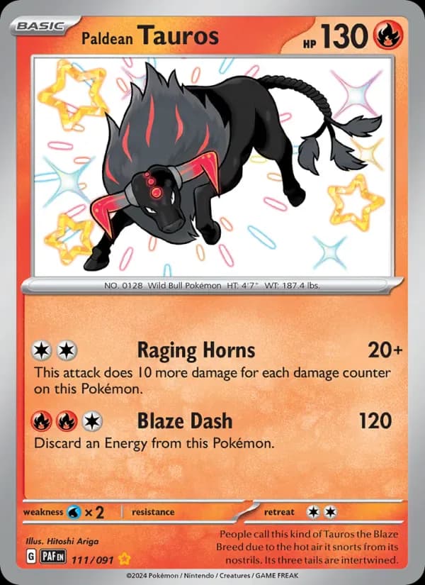 Paldean Tauros 111/91 from Paldean Fates