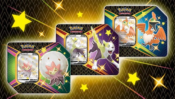 Pokemon TCG: Shining Fates Tin - Eldegoss V, Boltund V, or Cramorant V