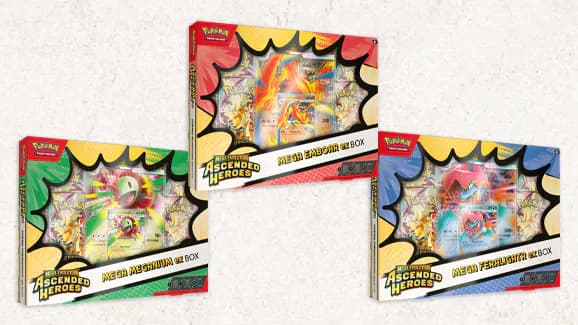 Pokemon TCG Mega Evolution Ascended Heroes Mega Meganium ex, Mega Emboar ex, or Mega Feraligatr ex Box