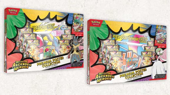 Pokemon TCG Mega Evolution Ascended Heroes Mega Lucario or Mega Gardevoir Premium Poster Collection