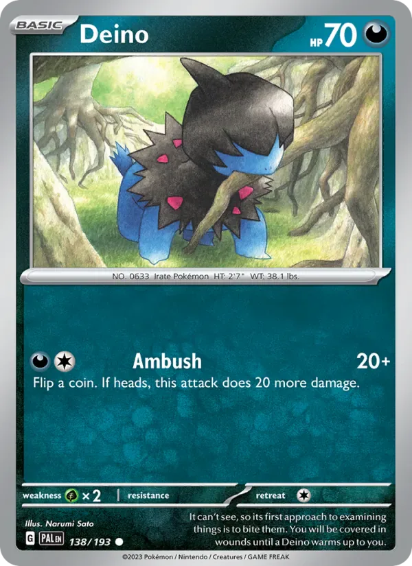 Deino 138/193 from Paldea Evolved