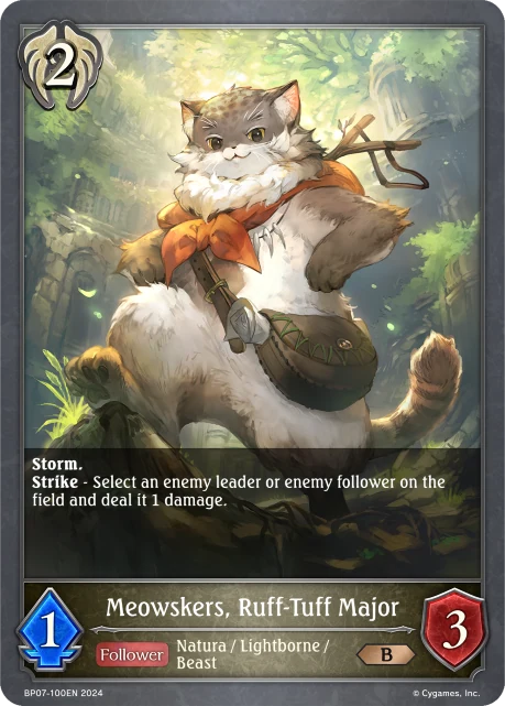 Meowskers, Ruff-Tuff Major BP07-100EN Shadowverse: Evolve card