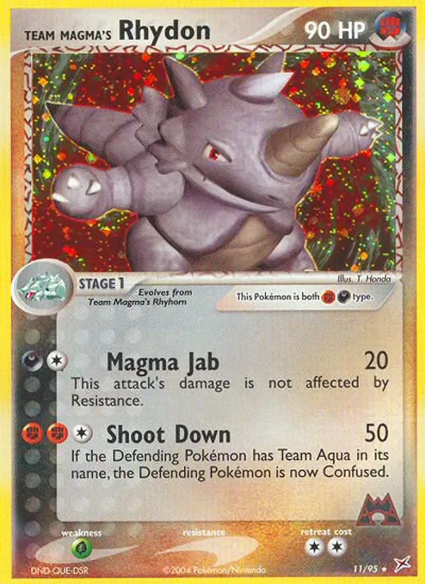 Team Magma's Rhydon 11/95 from EX Team Magma vs Team Aqua