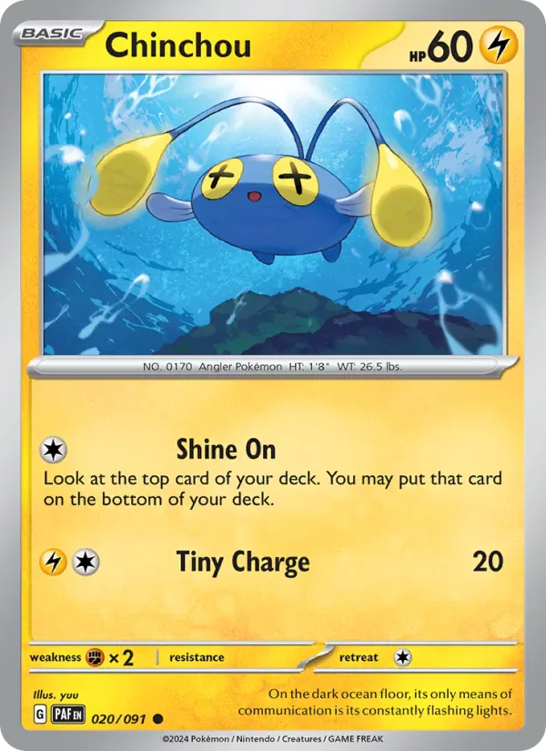Chinchou 020/91 from Paldean Fates