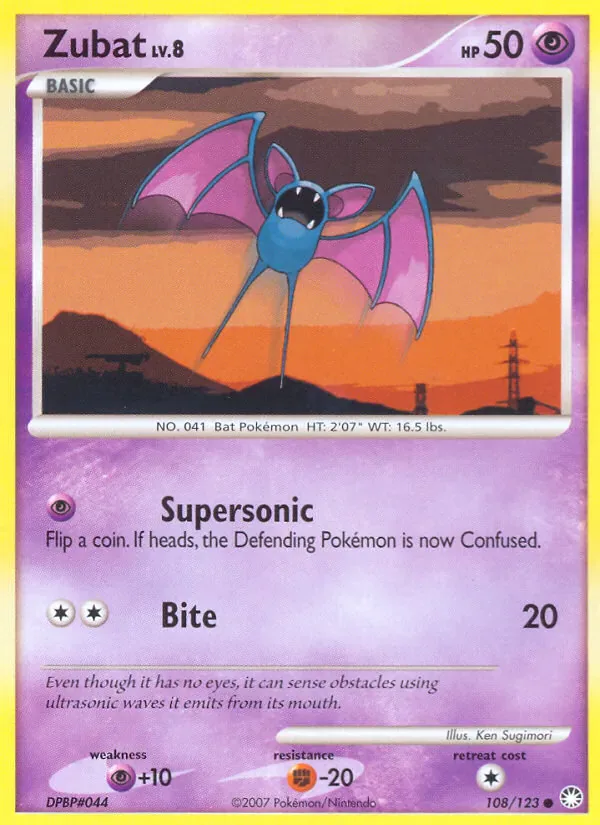 Zubat 108/123 from Mysterious Treasures