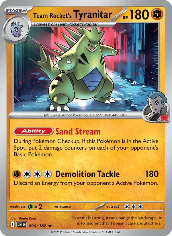 Team Rocket's Tyranitar 096/182 from Destined Rivals