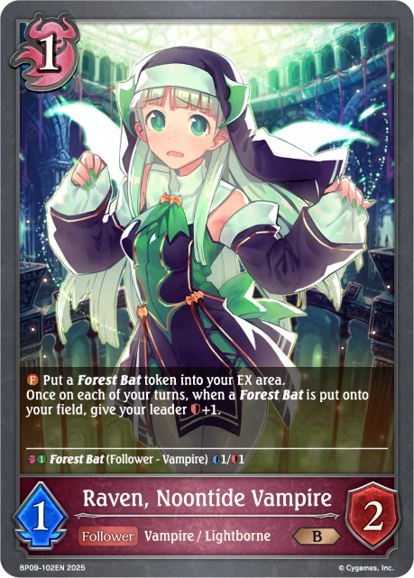 Raven, Noontide Vampire BP09-102EN Shadowverse: Evolve card