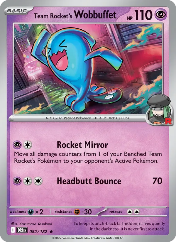 Team Rocket's Wobbuffet 082/182 from Destined Rivals