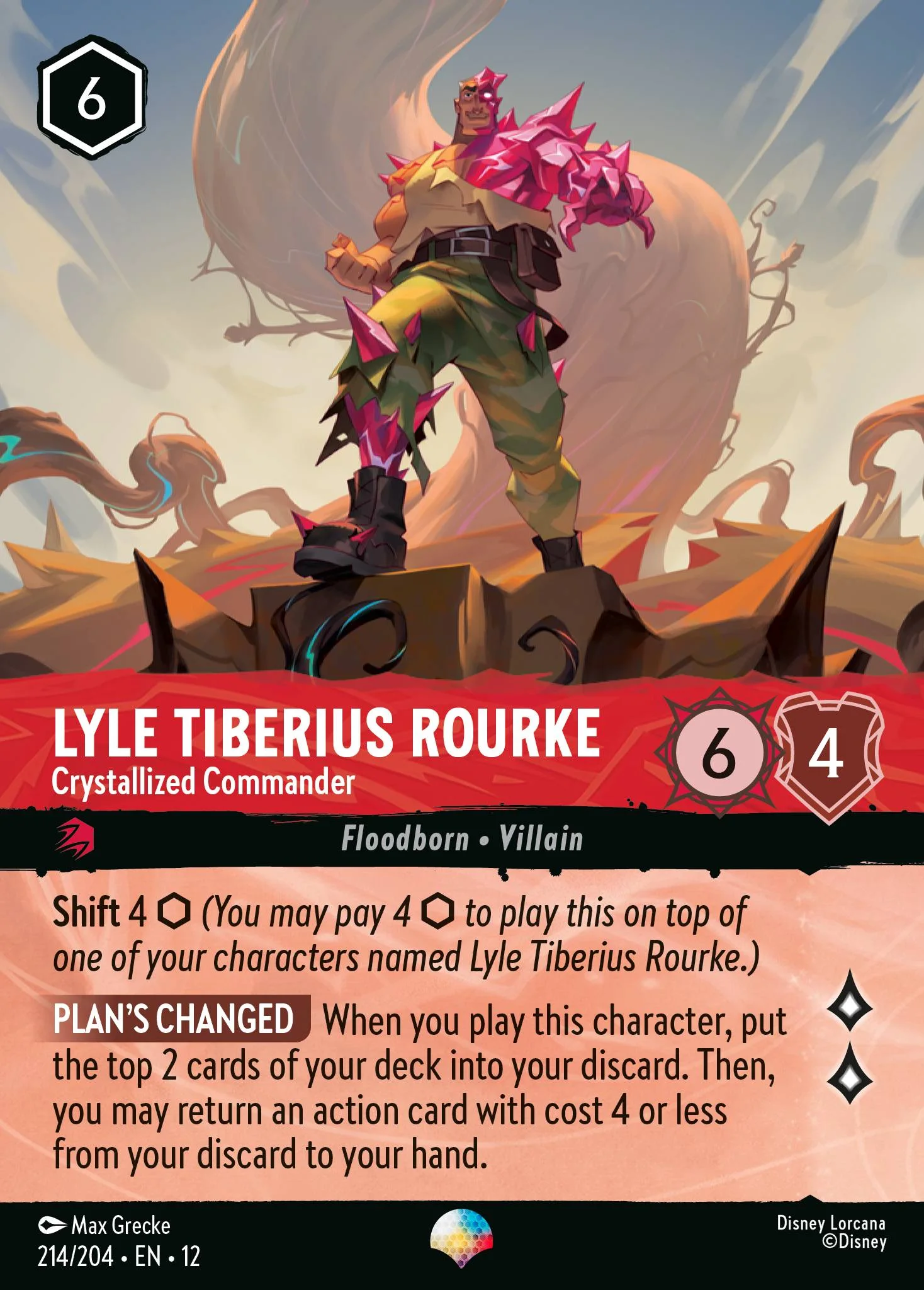 Lyle Tiberius Rourke - Crystallized Commander 214/204 from Wilds Unknown