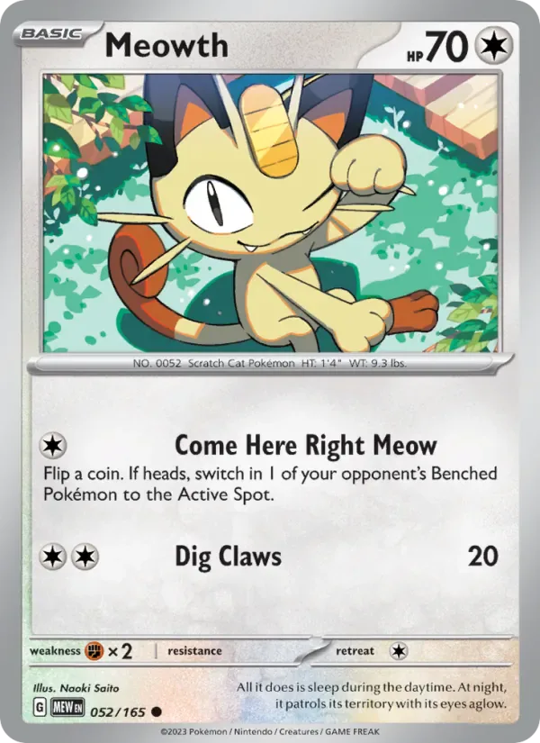 Meowth 052/165 from Pokemon 151
