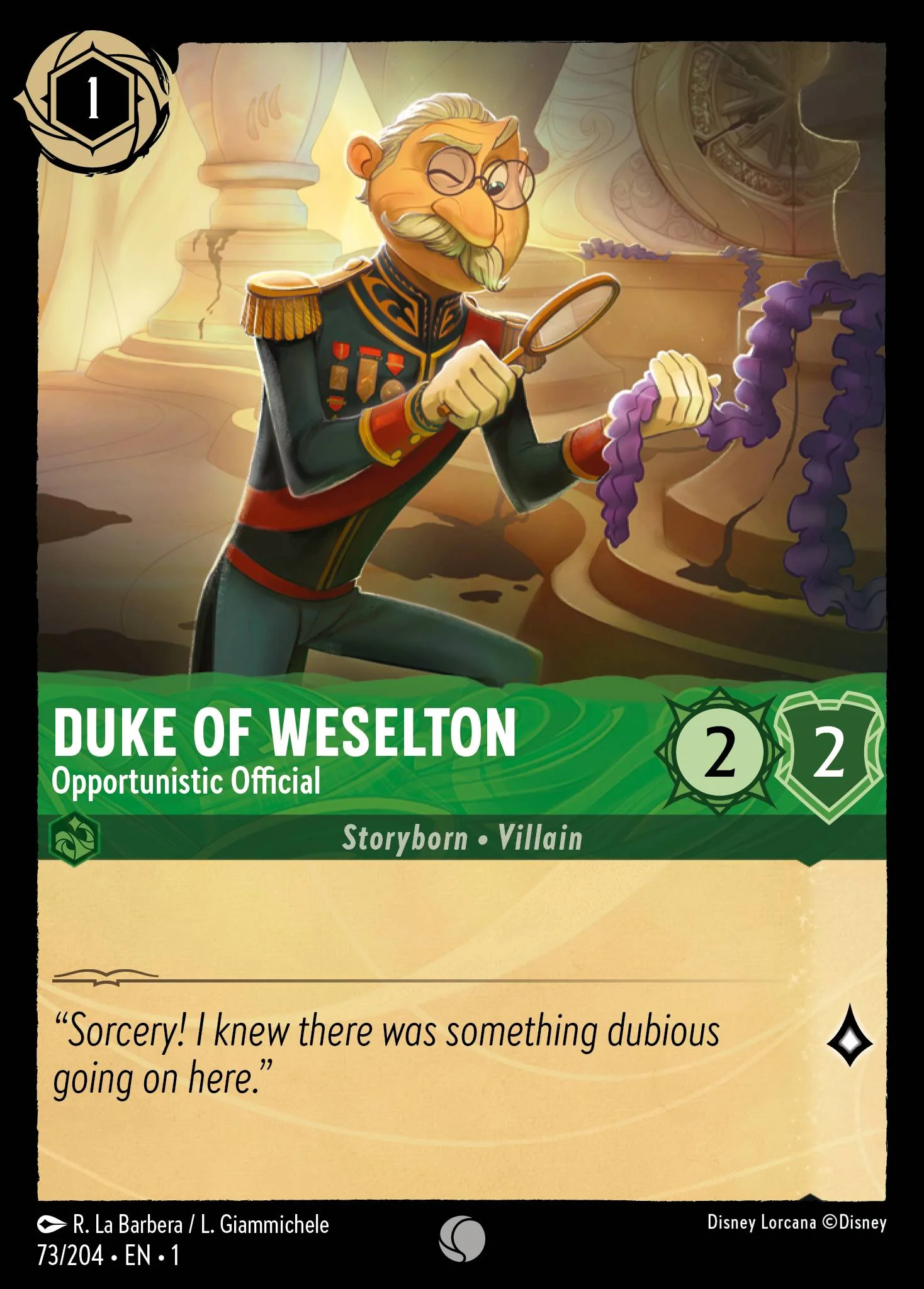 Duke of Weselton - Opportunistic Official 73/204 from The First Chapter