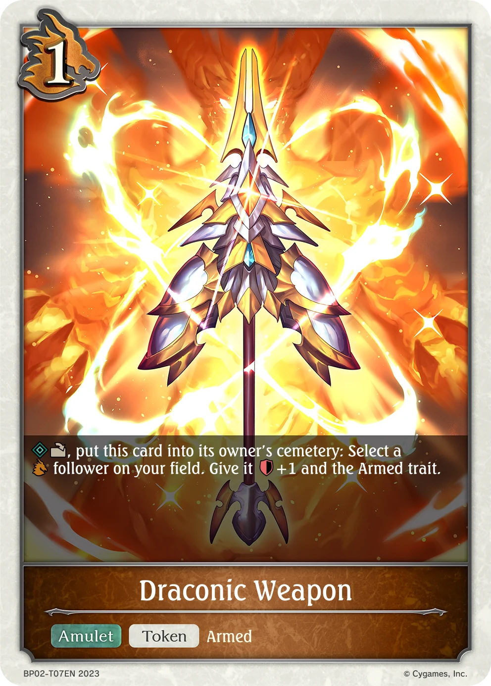 Draconic Weapon BP02-T07EN Shadowverse: Evolve card