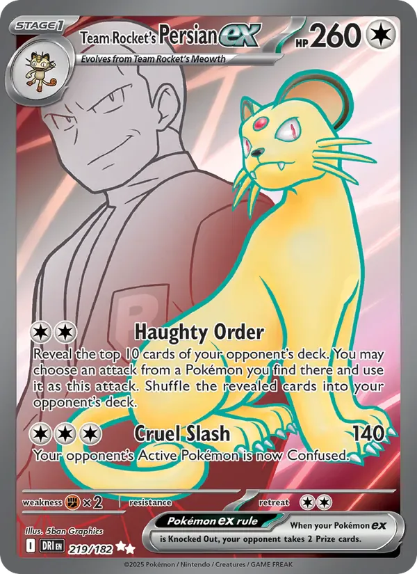 Team Rocket's Persian ex 219/182 from Destined Rivals